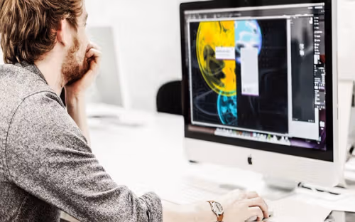 Student learning on computer