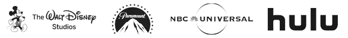 Disney, Paramount, NBC, and Hulu logos