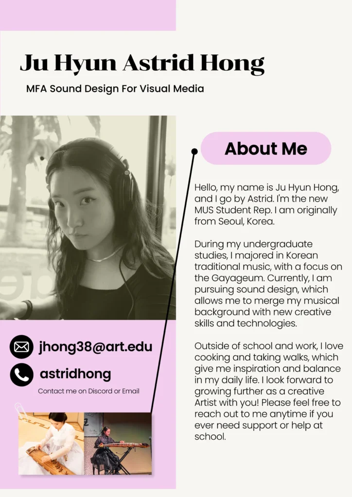 MUS Student Rep Ju Hyun Astrid Hong